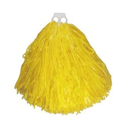 paire de pompons avec anneaux jaune 80gr