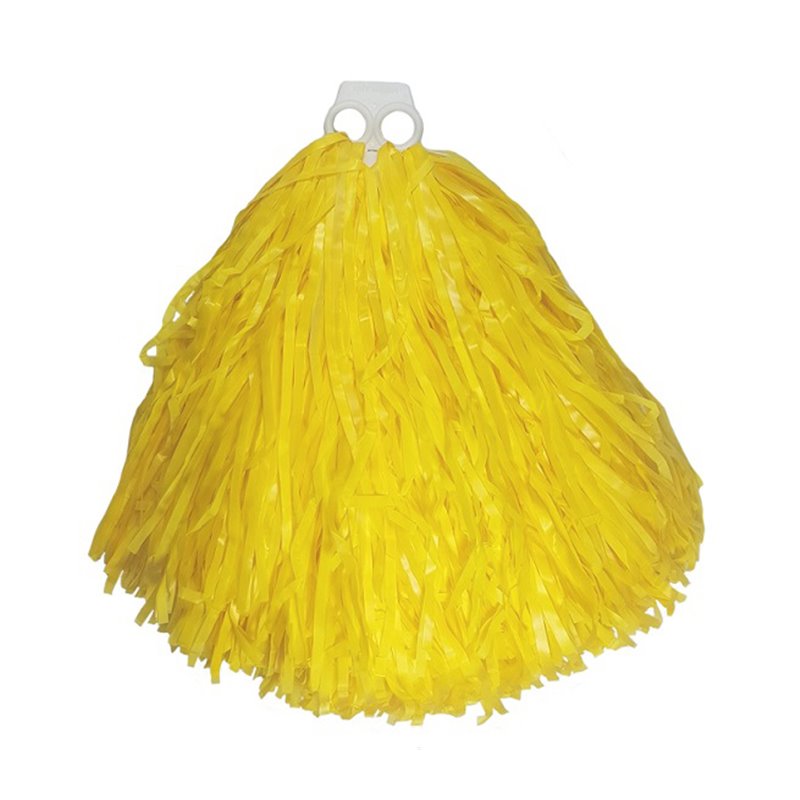 paire de pompons avec anneaux jaune 80gr