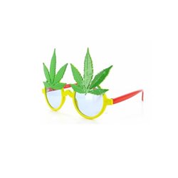 lunettes gag motif feuilles cbd vert jaune rouge 15cm