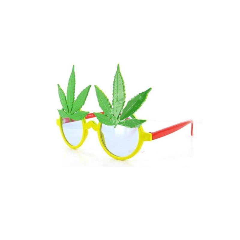 lunettes gag motif feuilles cbd vert jaune rouge 15cm