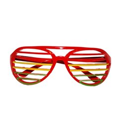 lunettes à barreaux de clown vert jaune rouge