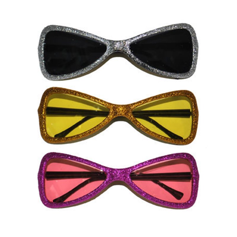 lunettes gag noeud papillon à paillettes mix