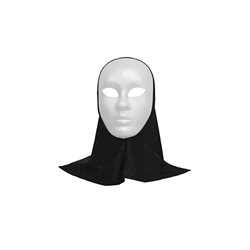 masque coque avec capuche blanc