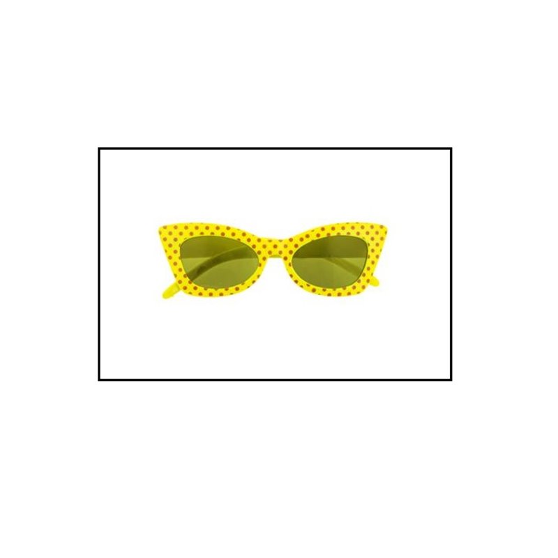 lunettes vintage "50's" rock 'n roll jaune fluo