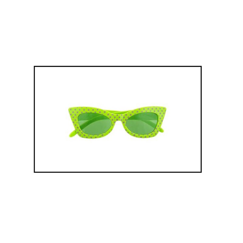 lunettes vintage "50's" rock 'n roll vert fluo