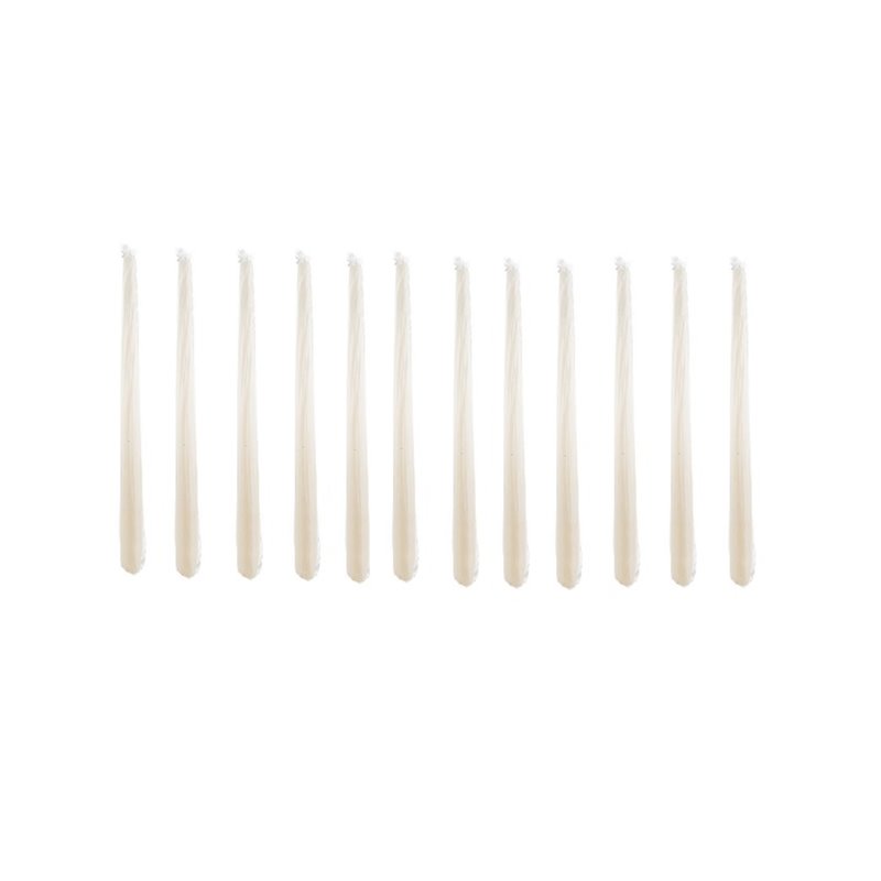 lot de 12 bougies blanches 25cm