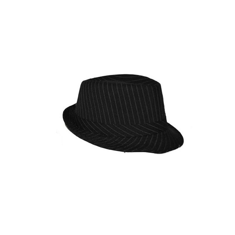 chapeau tribly ska à rayures noir