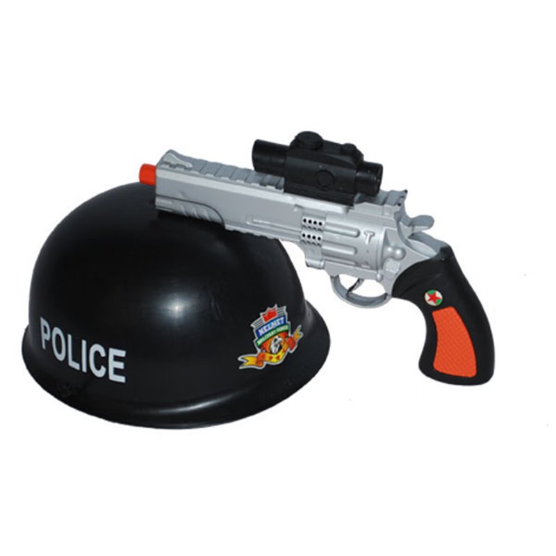 casque de police avec pistolet