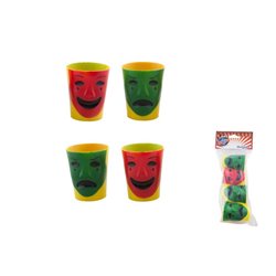 lot de 4 verres shooters vert jaune rouge 5.5cm