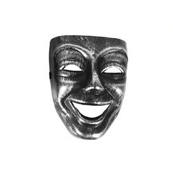 masque coque souriant métallisé argentÃ‰