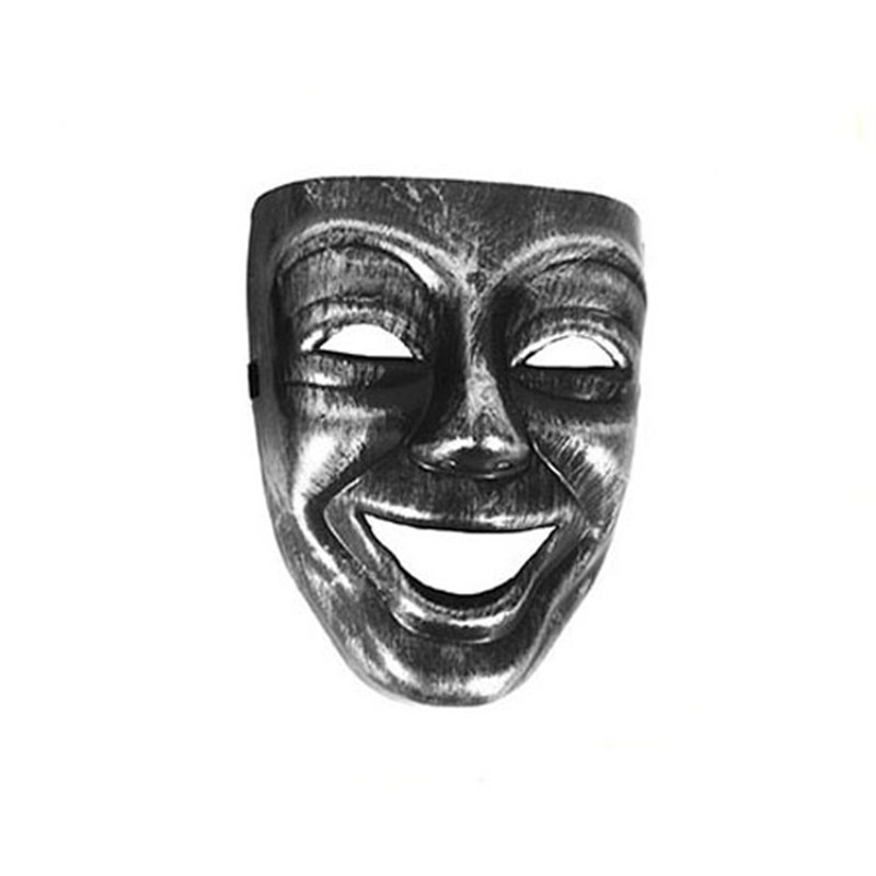 masque coque souriant métallisé argentÃ‰