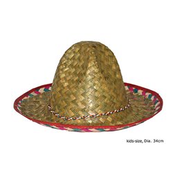 sombrero en paille nature taille enfant 34cm