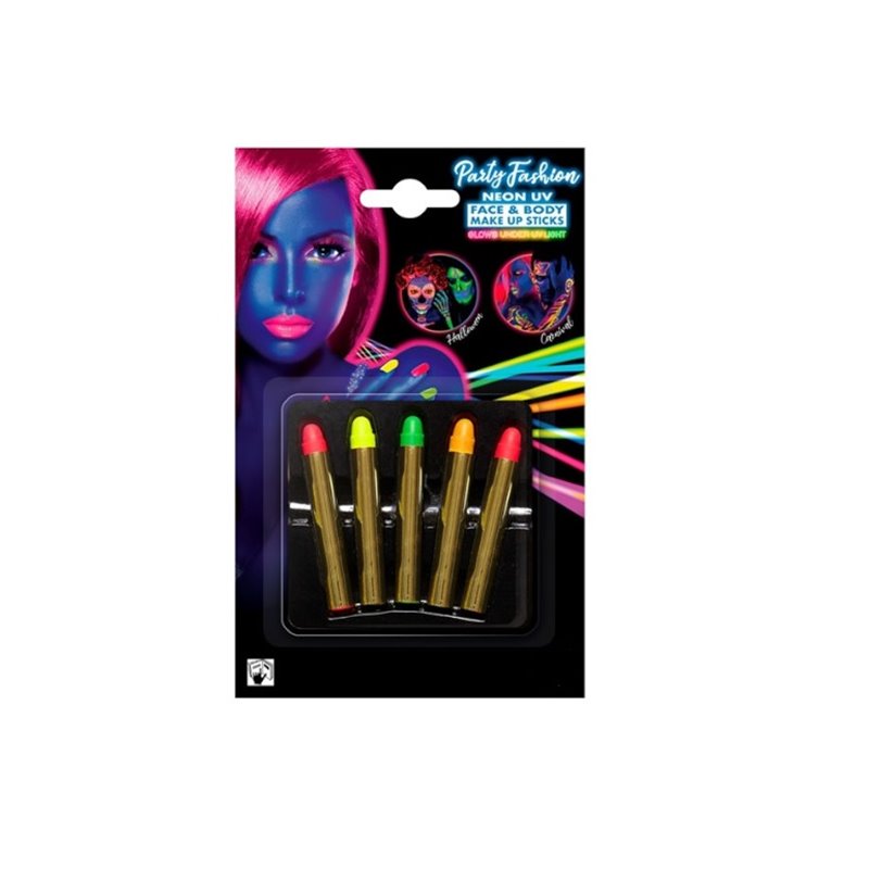 set de 5 crayons de maquillage néon fluo 15ml