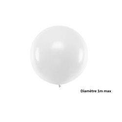 ballon rond géant blanc pastel 1m