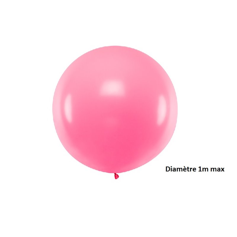 ballon rond géant rose pastel 1m