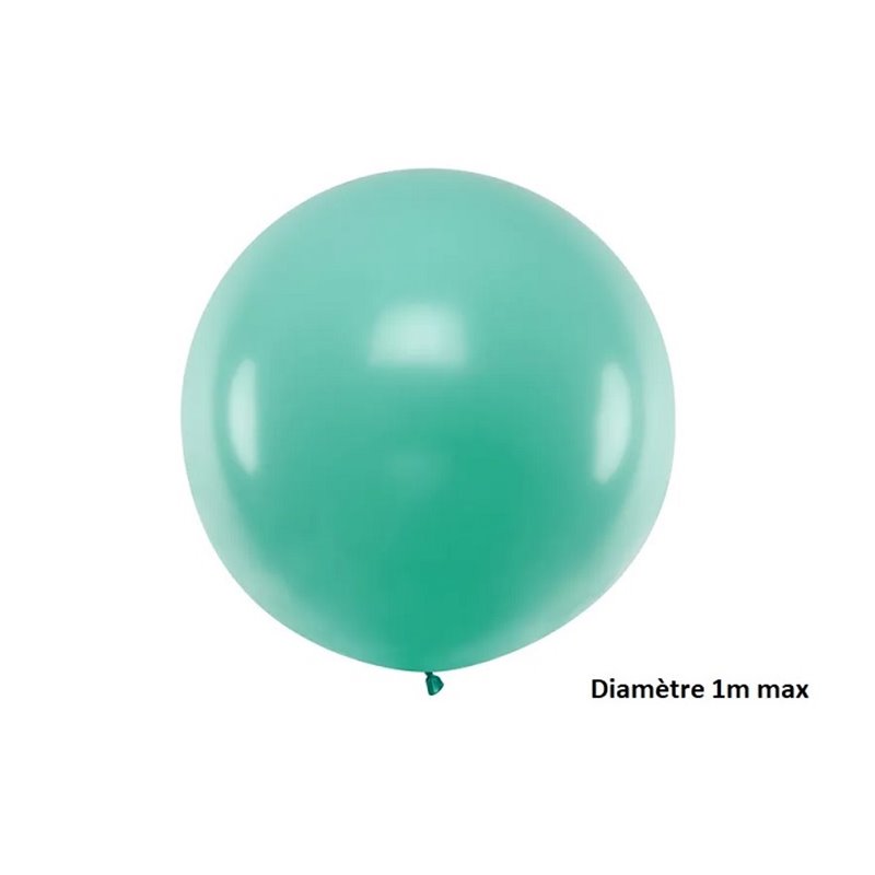 ballon rond géant vert forêt pastel 1m