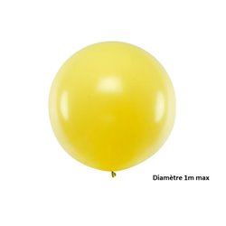 ballon rond géant jaune pastel 1m