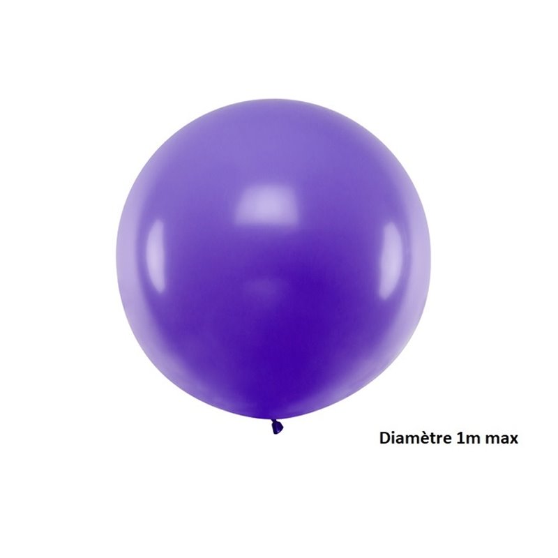 ballon rond géant lavande pastel 1m