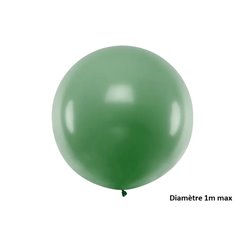 ballon rond géant vert fonçé pastel 1m