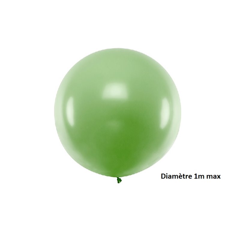 ballon rond géant vert pastel 1m