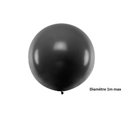 ballon rond géant noir pastel 1m