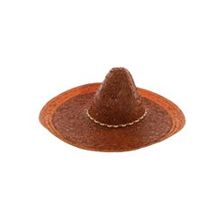 sombrero en paille orange adulte 50cm