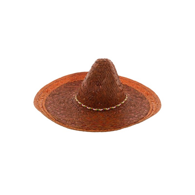 sombrero en paille orange adulte 50cm