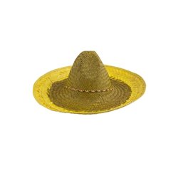 sombrero en paille jaune adulte 50cm