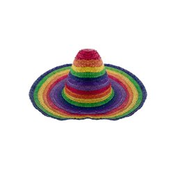 sombrero en paille rainbow arc en ciel adulte 60cm