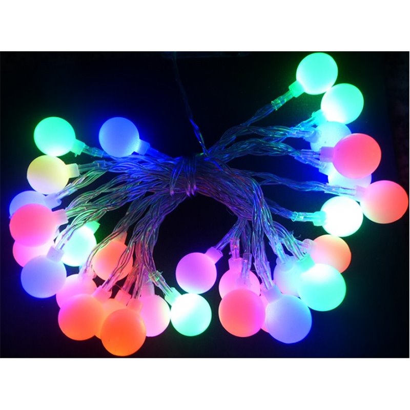 guirlande lumineuse de noël 30 boules led's multicolores 3.8m