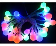 guirlande lumineuse de noël 30 boules led's multicolores 3.8m