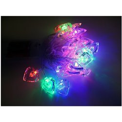 guirlande lumineuse de noël 30 coeurs led's multicolores 3.8m