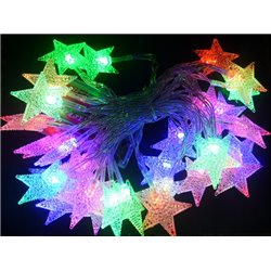 guirlande lumineuse de noël 30 étoiles led's multicolores 3.8m