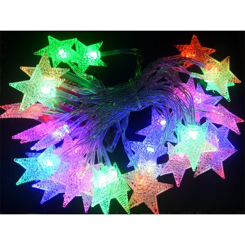 guirlande lumineuse de noël 30 étoiles led's multicolores 3.8m