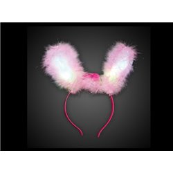 serre-tête lapin bunny lumineux rose