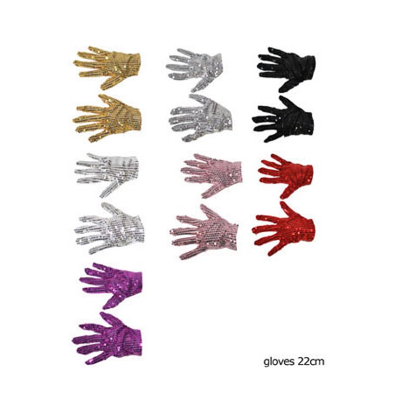 paire de gants à sequins violet 22cm