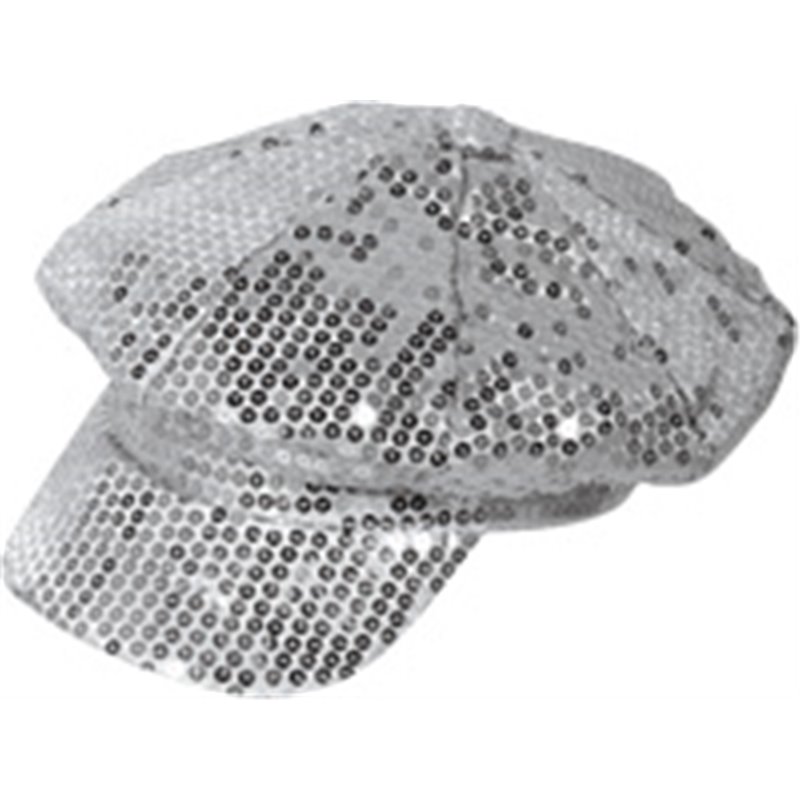 casquette à sequins argent