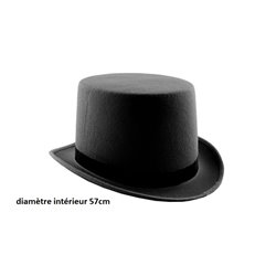 chapeau haut de forme feutrine noir 57cm