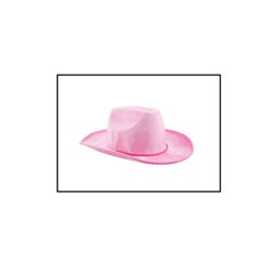 chapeau cowboy velours rose adulte