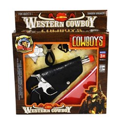 set cowboy revolver bandana et holster noirs