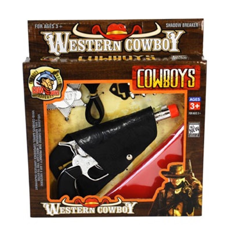 set cowboy revolver bandana et holster noirs