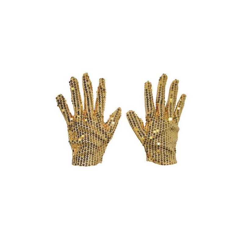 paire de gants à sequins or 22cm