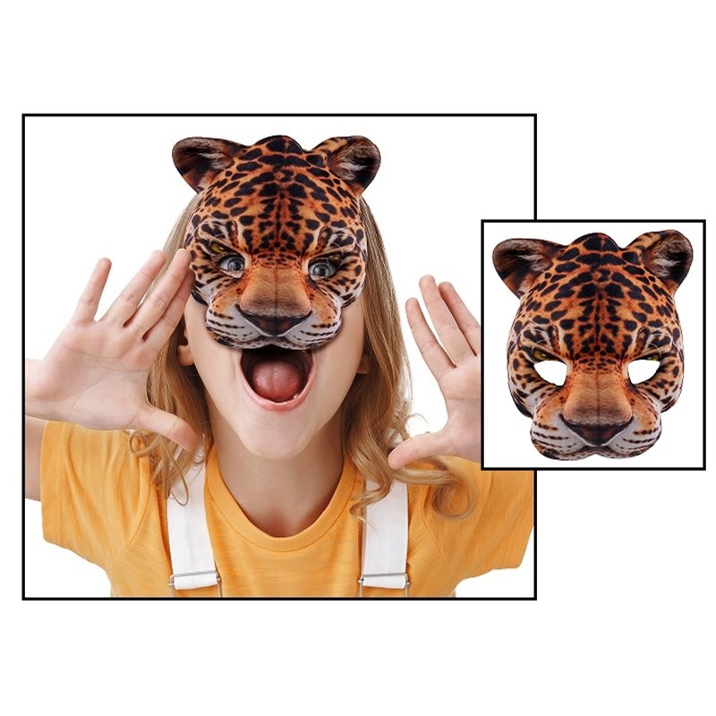 demi masque en mousse motif leopard