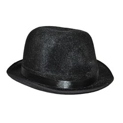 chapeau melon velour bandeau noir