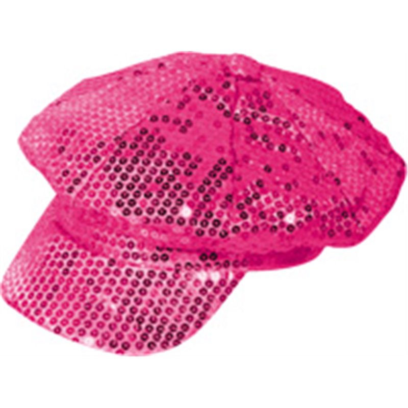 casquette à sequins fuschia