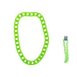 collier rappeur grands anneaux néon fluo vert 40cm