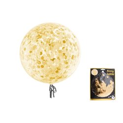 ballon rond transparent avec confettis or 45cm