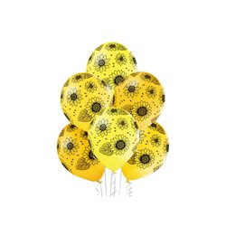 lot de 6 ballons de fête motif tournesol mix 30cm