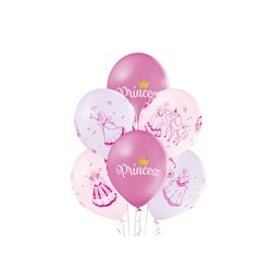 lot de 6 ballons de fête motifs princesses mix 30cm