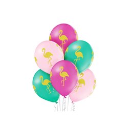 lot de 6 ballons de fête motif flamant rose mix 30cm